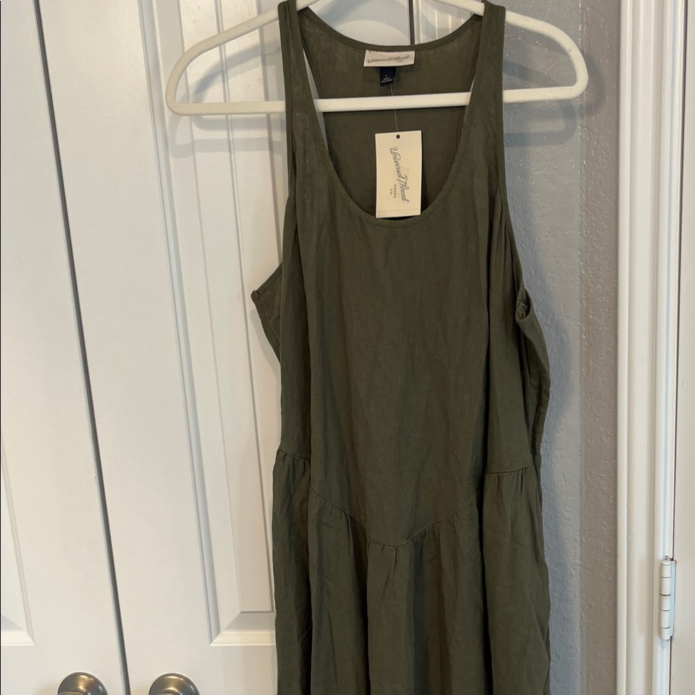 Universal Thread Olive Green Linen Sleeveless Mid… - image 8